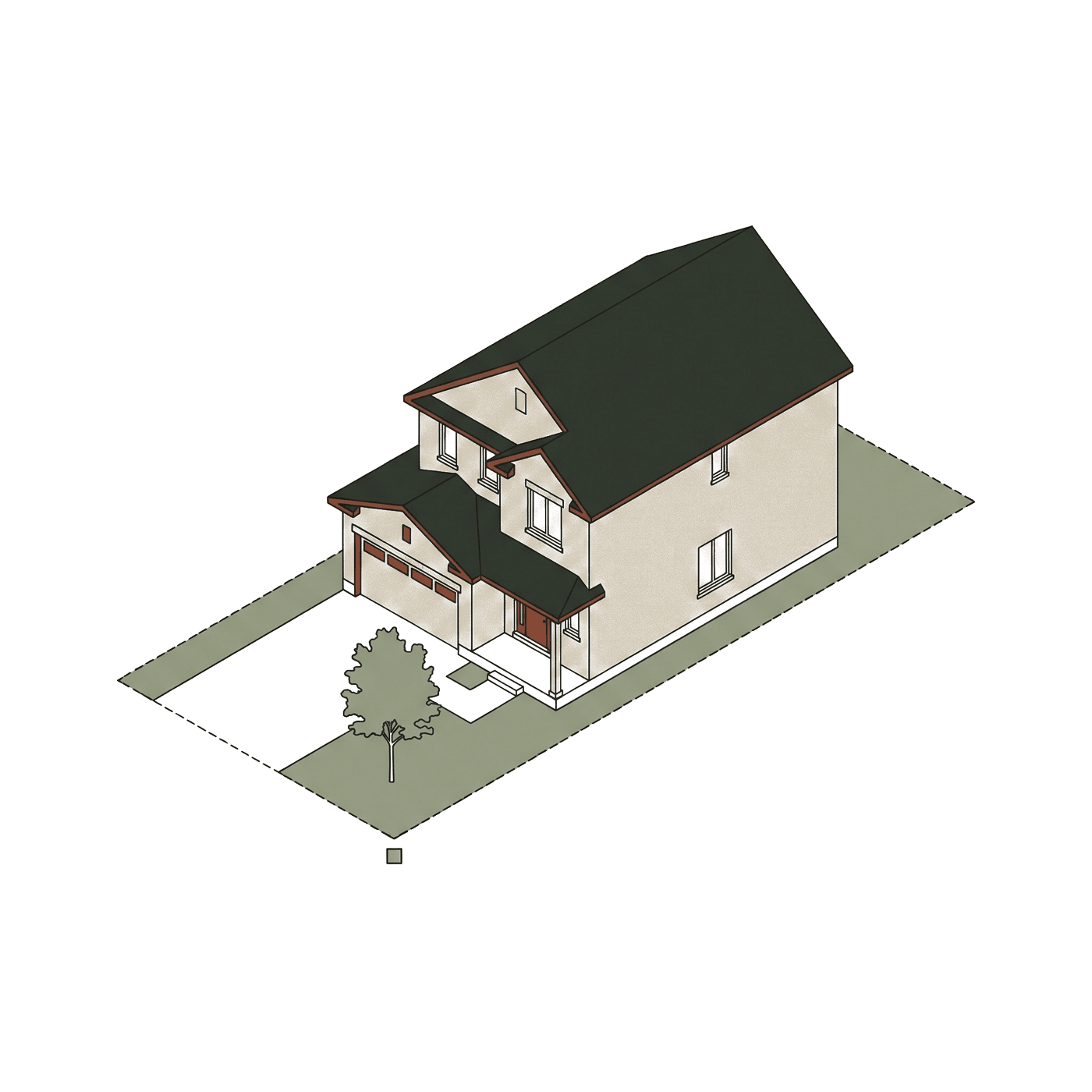 Illustration of detached homes