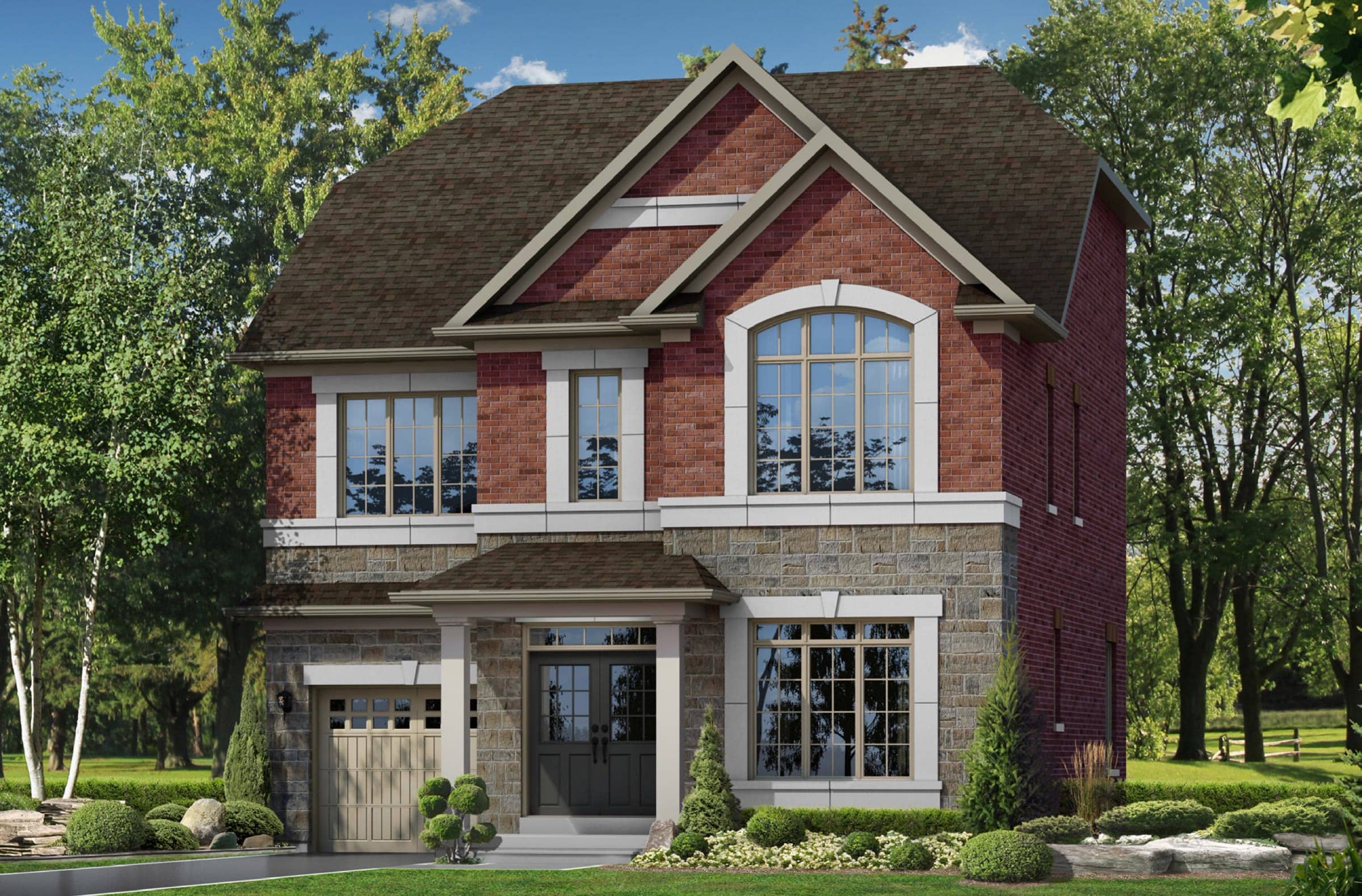 Detached home in stone and brick
