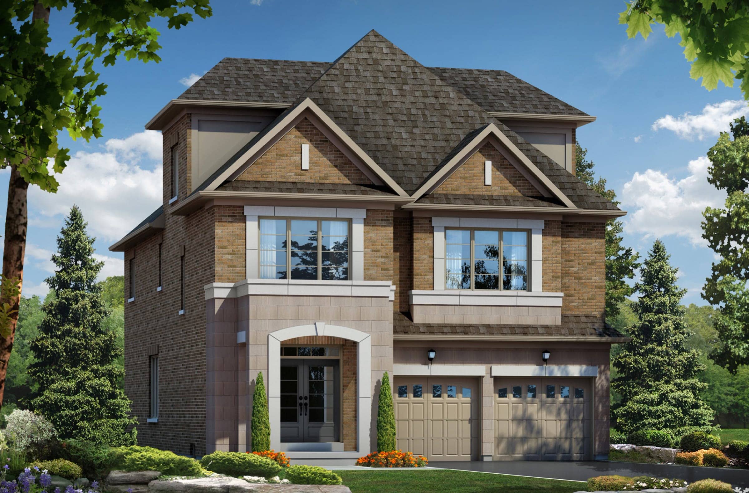Detached home with stone porch